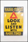 An original mid century Radio Times metal painted advertising industrial sign used for the