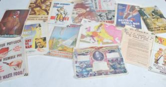 A good collection of wartime posters to include Britain Shall Not Burn, Wartime Intelligence and