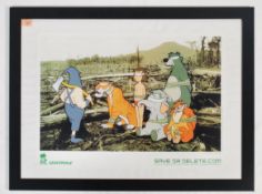 A graffiti urban art print after Bristol Street artist Banksy entitled Save or Delete (Greenpeace)