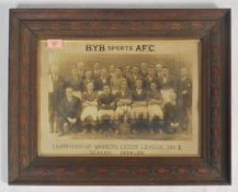 An original  vintage 1920's framed and glazed football team photograph depicting B.Y.B sports A.F.C,