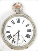 A silver plated Swiss made lever open faced crown