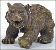 A vintage 20th century hollow cast bronze bear wit