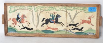 A set of three ceramic tiles by Pilkington depicti