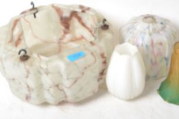 A collection of vintage 20th century light shades