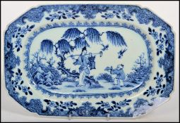 A 19th century Chinese blue and white ceramic char