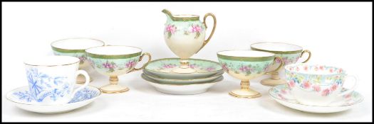 A pretty Victorian bone china six person  tea serv