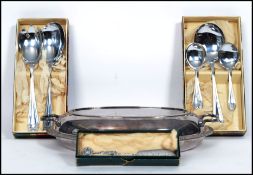 A 1950's boxed Mango silver plated bon bon dish wi