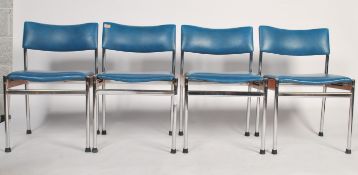 A set of 4 1970's retro teak wood and chrome dinin