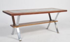 A Belgian mid century retro chrome, teak and tile