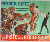 An original vintage French circus advertising post