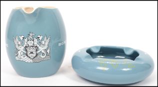 A vintage 20th century B.O.A.C advertising water jug and matching ashtray each with B.O.A.C logo's