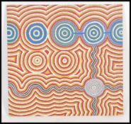 Australlian School 20th century. An oil painting on canvas in the native Australian or Aboriginal