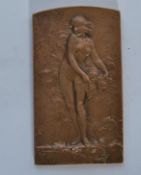 Marie Alexandra Lucien Coudray (French, 1864-1932), cast bronze medallion plaque depicting a