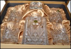 A cased unused Lead Crystal decanter and tumbler set, within original presentation box, by RCR /