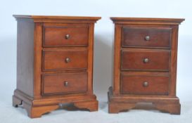 A pair of Marks & Spencers good quality mahogany bedsides chests of drawers. Each with plinth