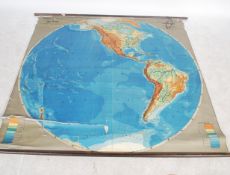 A stunning Geographical canvas backed map of South America, of German origin ( Dr Herman Haack )