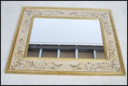 A large 20th century toll ware style mirror with h