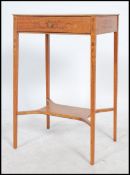 An Edwardian / early 20th century satinwood stencil and marquetry inlaid side table of small