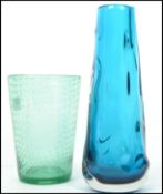 Two 20th century Whitefriars studio art glass vases on of tapering textured form pattern 9612 in a