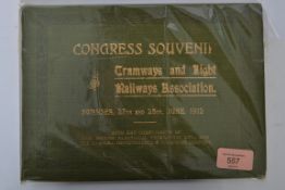 1912 Illustrated souvenir book of THE TRAMWAYS AND LIGHT RAILWAYS ASSOC Congress in Swansea. Inc a