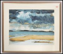 An Australian school 20th century Tasmanian abstract sea and beach scene with overcast skies being