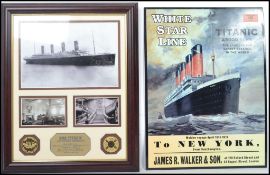 A collection of curios to include camera equipment, Rolls Razors, Binoculars, Titanic interest etc