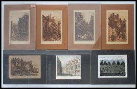 A collection of 19th century lithgraph print engravings to include Mary Le Port. Garricks Head and
