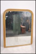 A good 19th century gilt  Victorian gilt frame over mantel mirror, of slightly domed top.