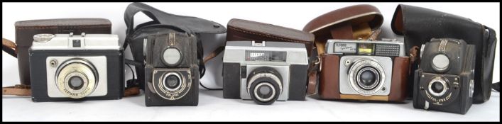A collection of 5 vintage cameras to include 3 Ilford ( Sportman Auto, Sport 1etc ) along with 2