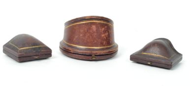 An unusual antique oversized bracelet box in the form of a hoof for Barber and Smith Cornhill, along