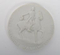 A George Washington 1732-1932 bicentennial ceramic medallion plaque commemorating 200 years since