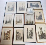 Sharland, Edward; collection of assorted etchings / prints. All of local Bristol and surrounding