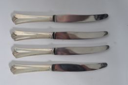 Four Art Deco silver handled tea knives marked D.A Norway ( David Anderson ) Sterling