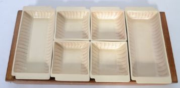 A vintage / retro 20th century Susie Cooper ceramic set of six sectional crudities / dips dishes