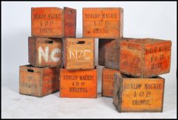 A collection of ten vintage retro beer / ale transportation / advertising stacking cases, each
