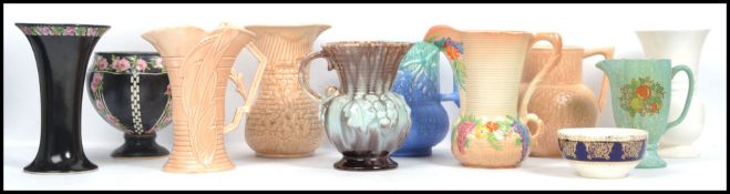 A good collection of vintage 20th century Art Deco and Art Nouveau ceramics to include a Carlton