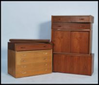 A retro 20th century / 1970's teak wood Danish / Swedish PS system modular wall system. Comprising