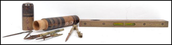 A vintage 20th century J Rabone and Sons Birmingham level No 1627 along with a cylindrical cased