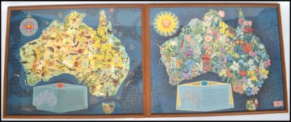 A pair of vintage 20th century Shell oil motoring maps of Australia made for the Australian branch