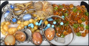 A group of vintage 20th century costume dress jewellery to include silver, Victorian brooch, vintage
