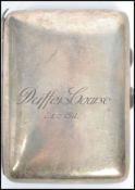 A silver hallmarked cheroot holder with inscription across the front reading ' Duffers Course Dec