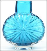 A mid century Geoffrey Baxter for Whitefriars studio art glass Sunburst pattern vase in the