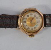 A vintage 9ct gold ladies bracelet strap dress watch having decorative roundel case and face, set to