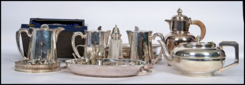A good collection of vintage 20th century silver plate, to include teapots, coffee pot, salvers