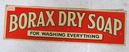 A vintage 20th century advertising point of sale shop display sign for Borax Dry Soap for washing