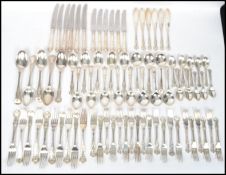 A good Walker and Hall silver plated six person service, from knives, forks and spoons. Marked