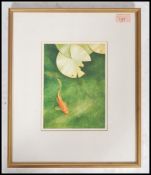 Nigel Ashcroft ' Goldfish Pond, Vicrose. Watercolour painting being framed and glazed dating to