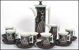 A vintage mid century Portmeirion coffee service in the ' Magic City ' pattern comprising of