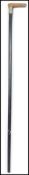A 19th century Victorian silver hallmarked walking stick cane having an ebonised tapering shaft with