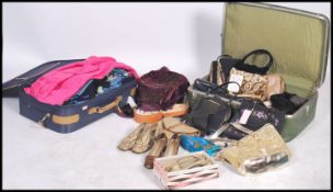 A collection of vintage and retro 20th century clothes and clothing accessories to include a leather